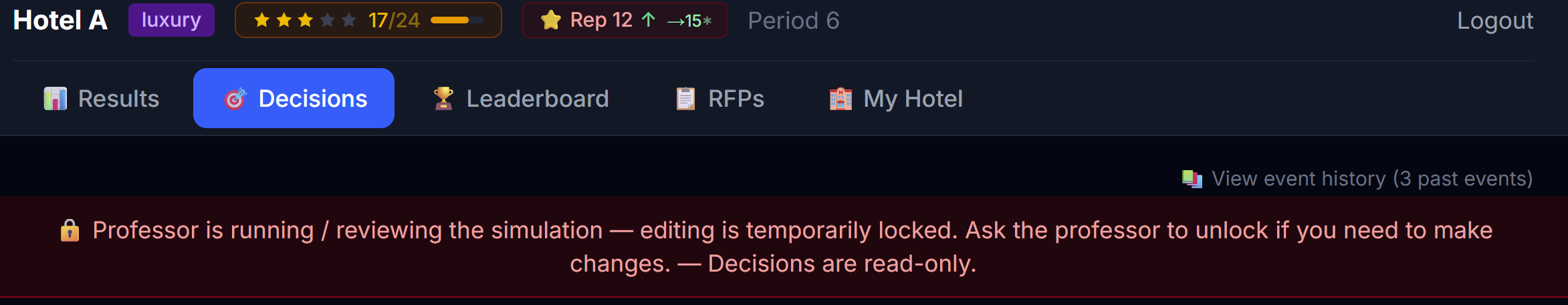 Locked state on Decisions